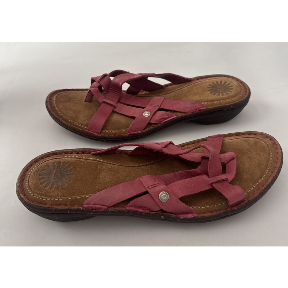 UGG Lanni Sandals Womens Size 10 Shoes Pink EUC Strappy Flip Flop - Picture 3 of 11